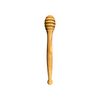 Wooden honey dipper on a white background