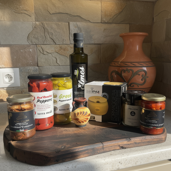Gift box with 'patrida' branding on a wooden surface